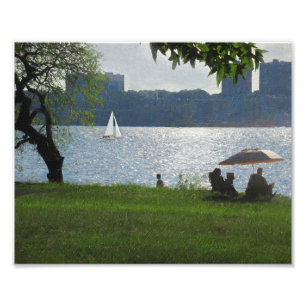 Impression Photo La rivière lors d'une chaude soirée d'été