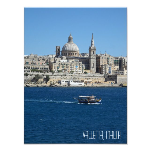 Impression Photo La Valette Skyline Luzzu Bateau de pêche Malte Scè (Devant)
