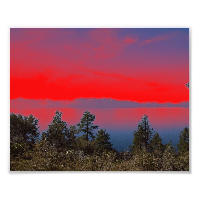 Impression Photo Lac Et Ciel Rouge (Devant)