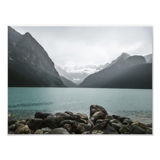 Impression Photo Lac Louise sous la pluie (Devant)