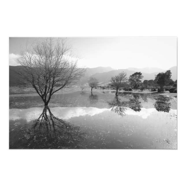 Impression Photo Lac noir et blanc (Devant)