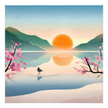 Lac Sunrise Zen Minimaliste