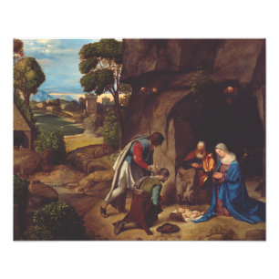 Impression Photo L'Adoration des bergers par Giorgione
