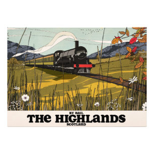 Impression Photo L'affiche de voyage dans les Highlands d'Écosse