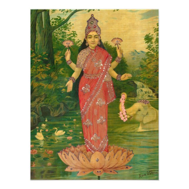 Impression Photo Lakshmi par Raja Ravi Varma (Devant)