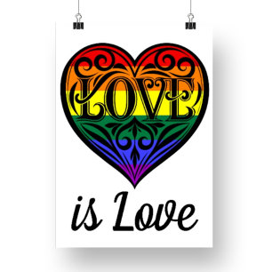 Impression Photo L'amour est amour LGBTQ Coeur arc-en-ciel