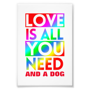 IMPRESSION PHOTO L'AMOUR EST TOUT CE QU'IL VOUS FAUT ET UN CHIEN 