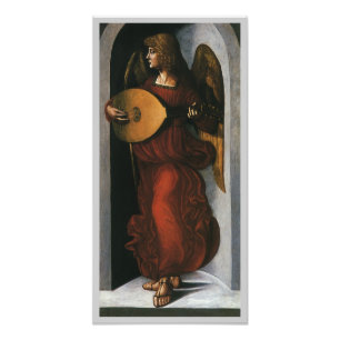 Impression Photo L'ange en rouge avec un luth de Léonard de Vinci