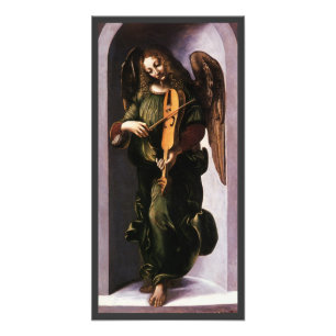 Impression Photo L'ange en vert avec une vielle de Léonard de Vinci