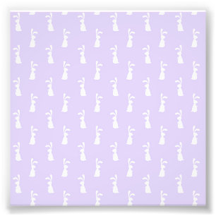 Impression Photo Lapin à motif couleur pastel sur fond bleu pour an
