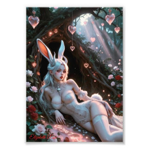 Impression Photo Lapin de la Saint-Valentin enchanté