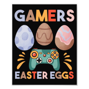 Impression Photo Lapin de Pâques Joueur de Jeux Garçon Amour Œufs d