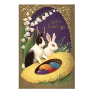 Impression Photo Lapin de Pâques Œuf Coloré Muguet