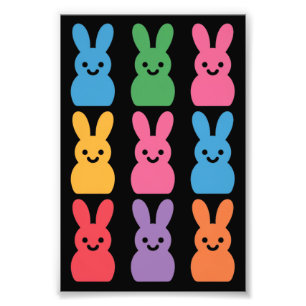 Impression Photo Lapin de Pâques Œufs Carreaux Léopard