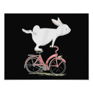 Impression Photo Lapin Mignonne Sur Vélo Vélo Vélo Vélo Vélo