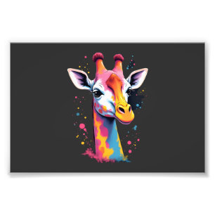 Impression Photo L'art animalier africain La girafe colorée pour dr