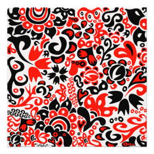 Impression Photo L'art populaire ukrainien motif floral abstact