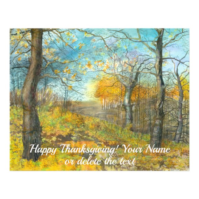 Impression Photo L'automne doré dans une aquarelle en chênaie (Devant)