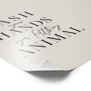 Impression Photo Lavez-vous les mains, saleté animal