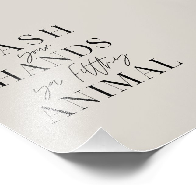 Impression Photo Lavez-vous les mains, saleté animal (Coin)