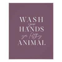 Lavez-vous les mains, saleté animal