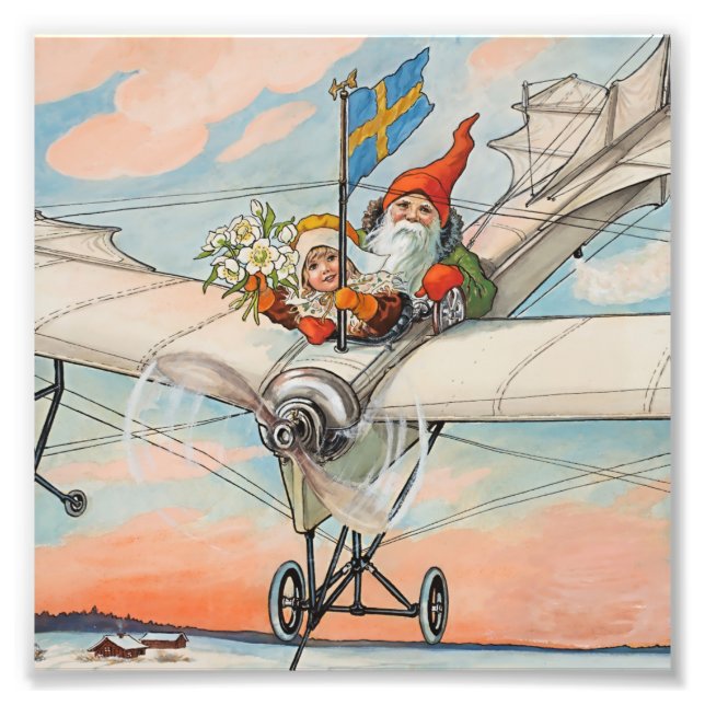 Impression Photo "L'avion de Noël" par Jenny Nystrom (Devant)