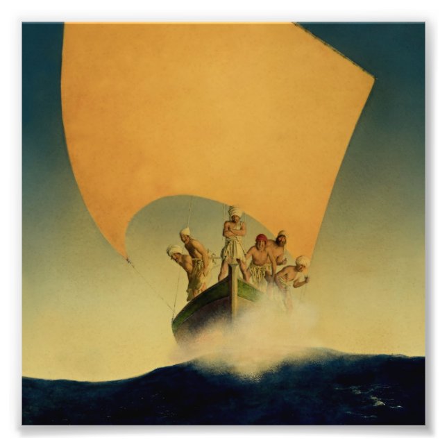 Impression Photo "Le bateau pirate" de Maxfield Parrish (Devant)