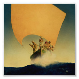 Impression Photo « Le bateau pirate » par Maxfield Parrish