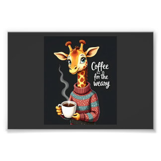 Impression Photo Le café est pour l'amoureux de café girafe drôle f