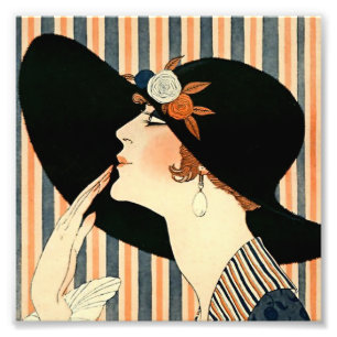 Impression Photo « Le Chapeau Noir » Art Déco de George Barbier