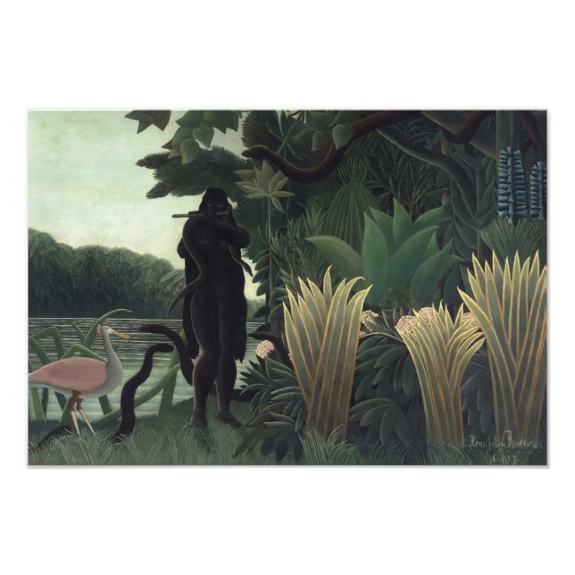 Impression Photo Le charmeur des serpents par Henri Rousseau (Devant)