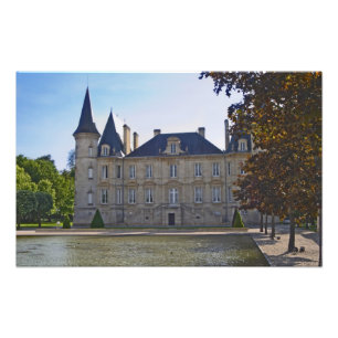Impression Photo Le Château Pichon Longueville Baron et l'étang
