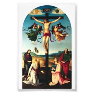 Impression Photo Le Christ crucifié avec la Vierge Marie