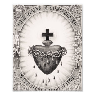 Impression Photo Le Cœur Très Saint de Jésus Symbole Divin 