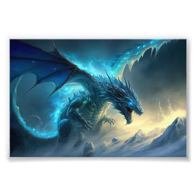 Impression Photo Le Dragon De Glace, L'Art D'Imaginaire, Dragons, S (Devant)