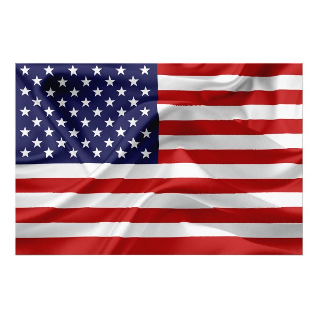 Impression Photo Le drapeau des États-Unis d'Amérique (Devant)