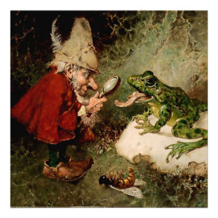 Impression Photo « Le gnome docteur examine la langue de la grenoui