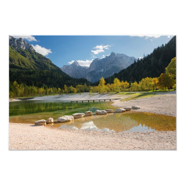 Impression Photo Le lac Jasna dans les Alpes slovènes à l'automne (Devant)