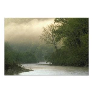 Impression Photo Le lever du soleil par le brouillard vu de Red Blu