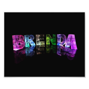 Impression Photo Le nom Brenda en lumières 3D