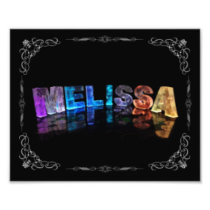 Impression Photo Le nom Melissa en lumières 3D (Photographie)