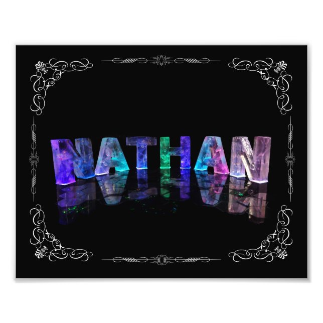 Impression Photo Le nom Nathan - Nom en lumières (Photographie (Devant)