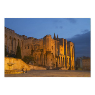 Impression Photo Le Palais du Pape à Avignon au coucher du soleil.