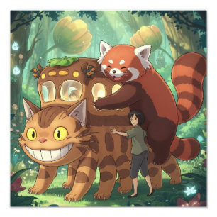 Impression Photo Le panda rouge de Ghibli