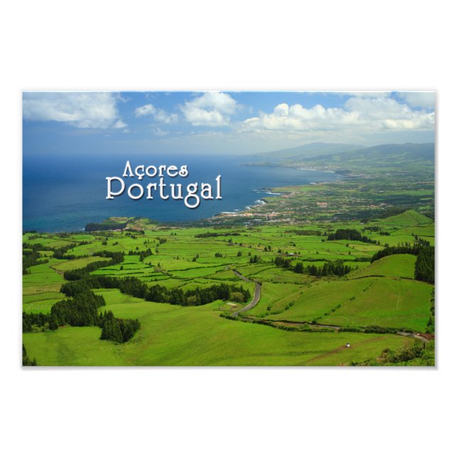 Impression Photo Le paysage vert de Sao Miguel (Devant)