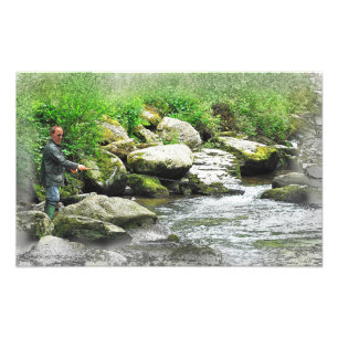 Impression Photo Le pêcheur de mouches comme peinture
