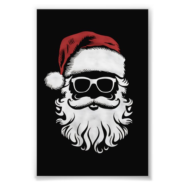 Impression Photo Le Père Noël Visite Les Lunettes De Soleil Avec La (Devant)