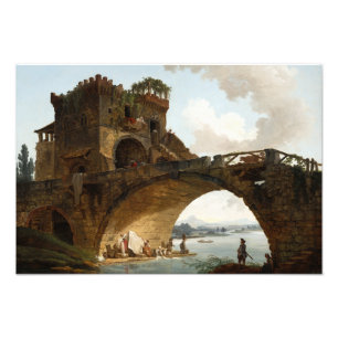 Impression Photo Le Ponte Salario, 1775 par Hubert Robert