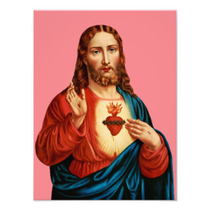 Impression Photo Le Portrait d'Art Fin du Sacré-Cœur de Jésus