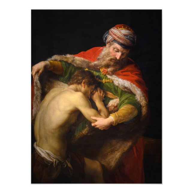 Impression Photo Le retour du fils prodigue par Pompeo Batoni (Devant)